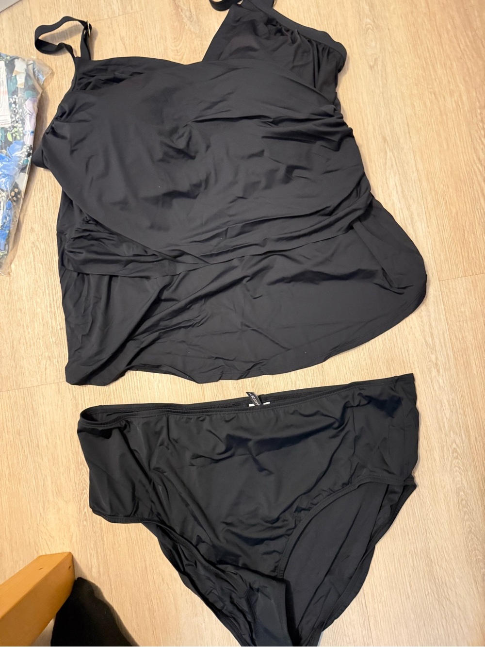 Jantzen Black Two-Piece Peplum Swim Set - Tankini Top + Bikini Bottoms